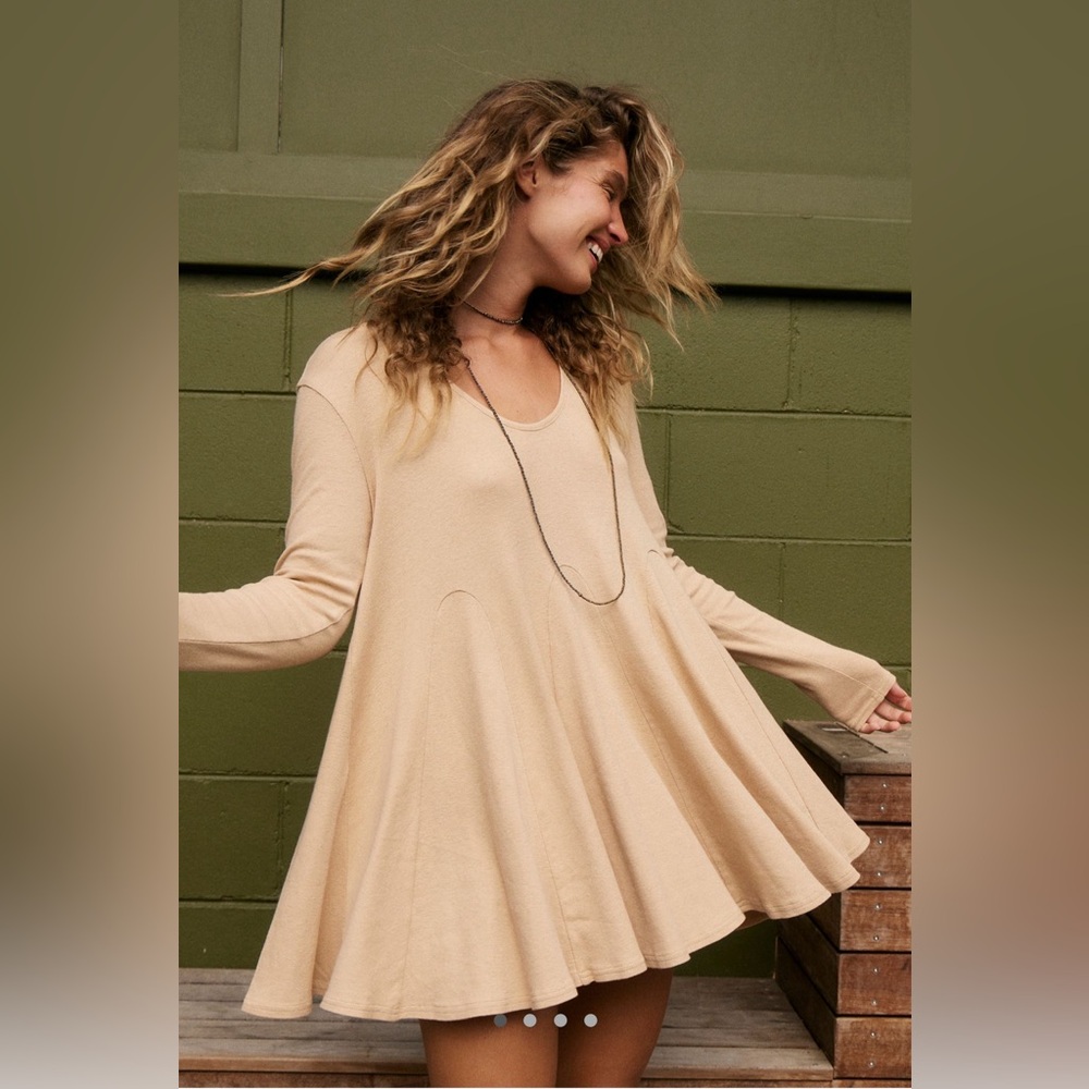 Free people Genevieve mini dress oat bran sz XL